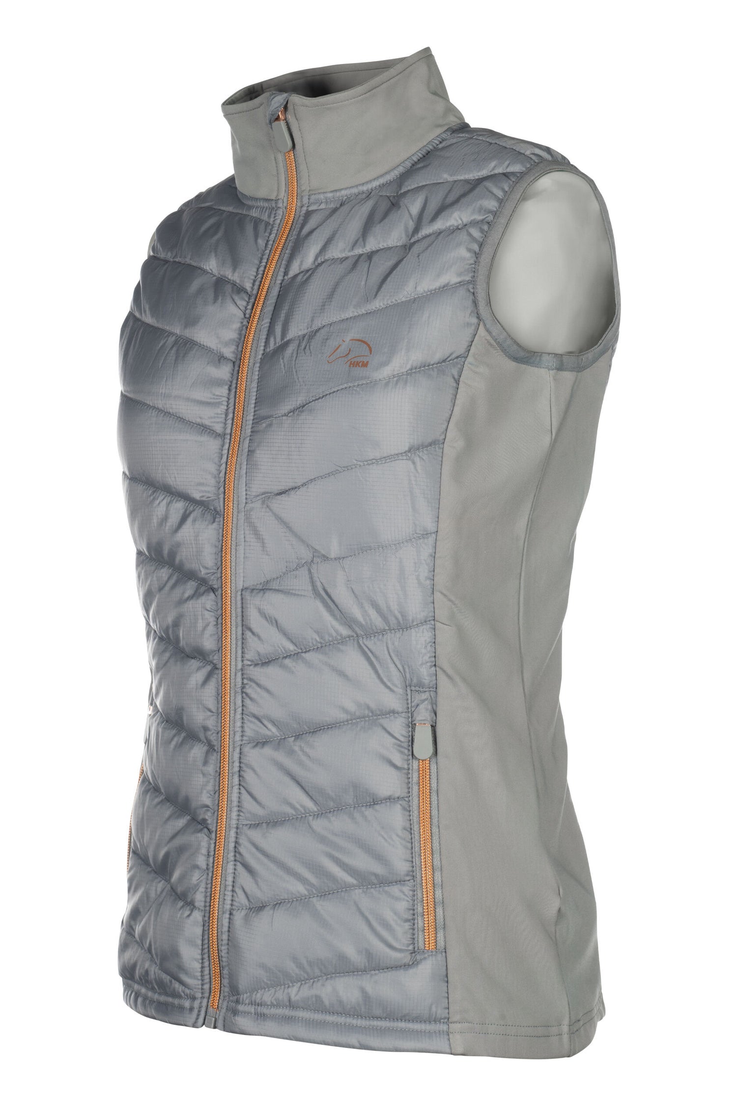 HKM Women's Jersey/Nylon Vest -Basel- Style #colour_grey-rose-gold