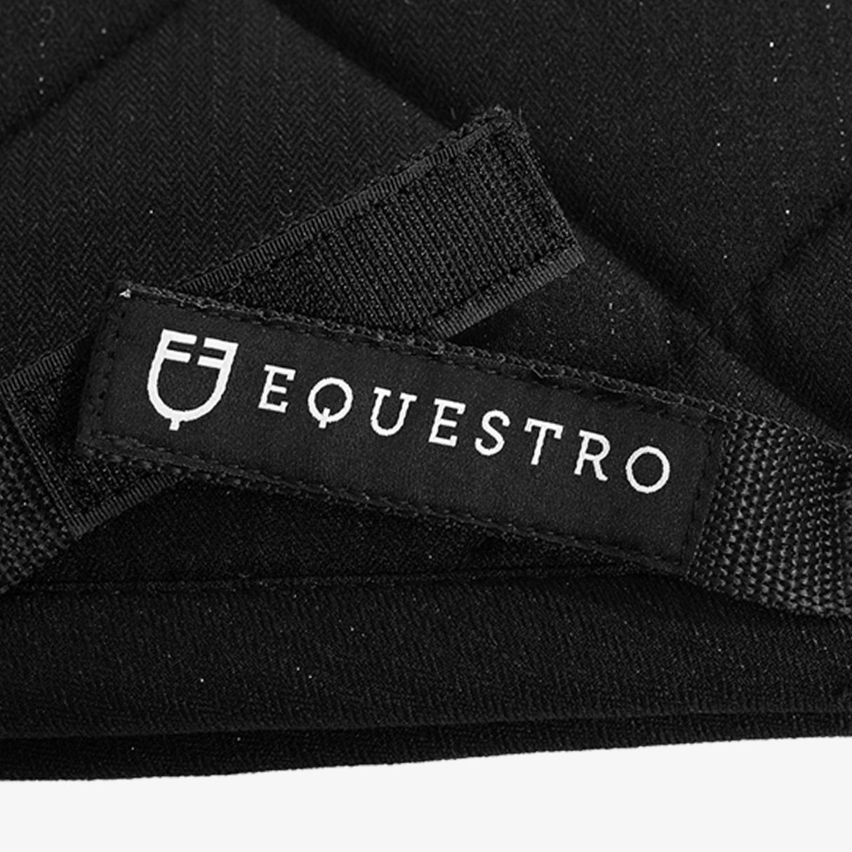 Equestro Pony Jumping Saddle Pad In Cotton With Logo #colour_black