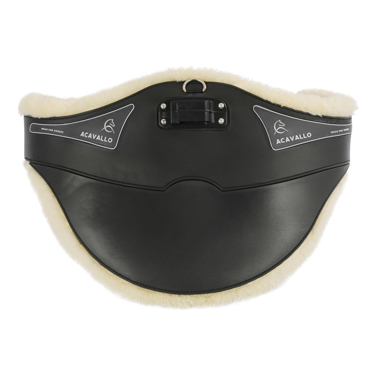 Acavallo Jumping Stud Guard Girth Classic Gel Pvc Detachable Faux Sheepskin #colour_black