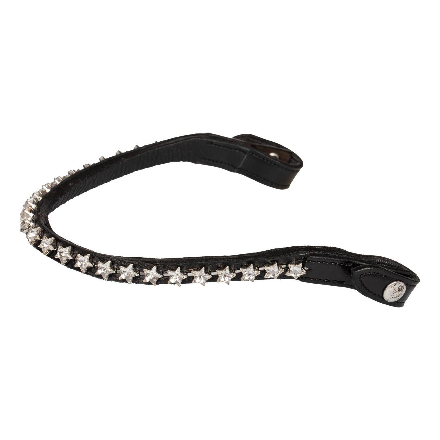 Acavallo Browband Calfskin & Starry Crystals #colour_black-transparent