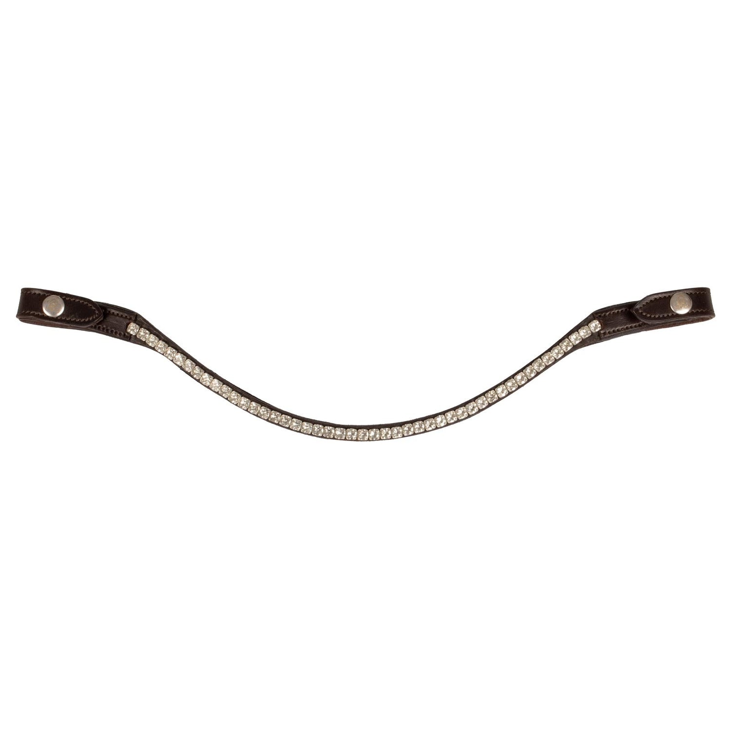 Acavallo Browband Calfskin & Round Crystals #colour_brown-transparent