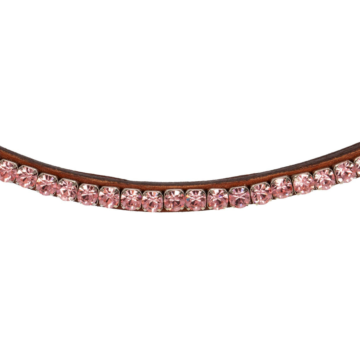 Acavallo Browband Calfskin & Round Crystals #colour_cognac-pink