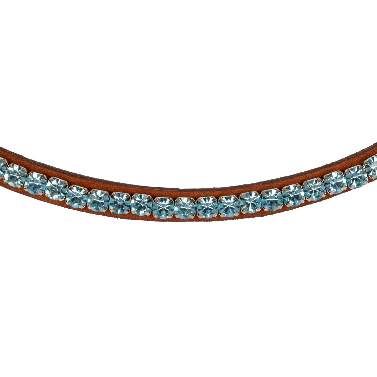 Acavallo Browband Calfskin & Round Crystals #colour_cognac-blue