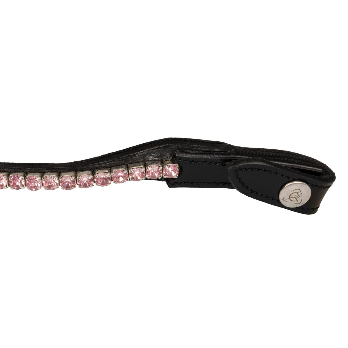 Acavallo Browband Calfskin & Round Crystals #colour_black-pink