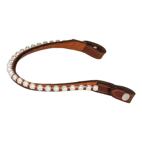 Acavallo Browband Calfskin & Oval Crystals #colour_cognac-transparent