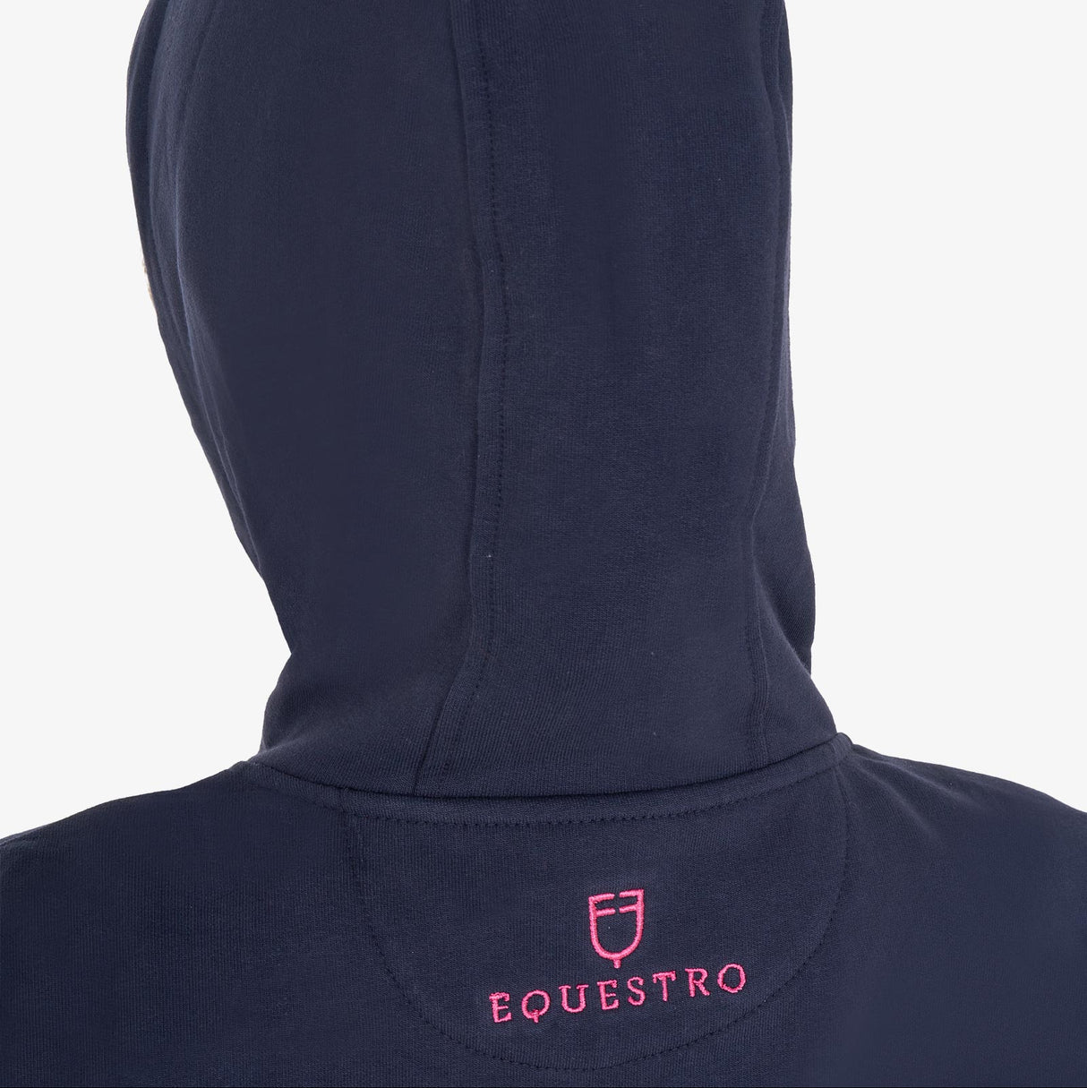 Equestro Kids' Hoodie With Zip And Sponge Lettering #colour_blue-fuscia