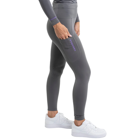 EQUIDRY Women's Water Repellent Leggings #colour_grey-lilac
