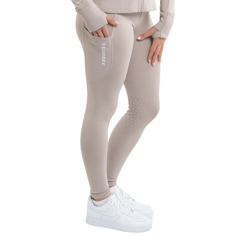 EQUIDRY Women's Water Repellent Leggings #colour_sand-white
