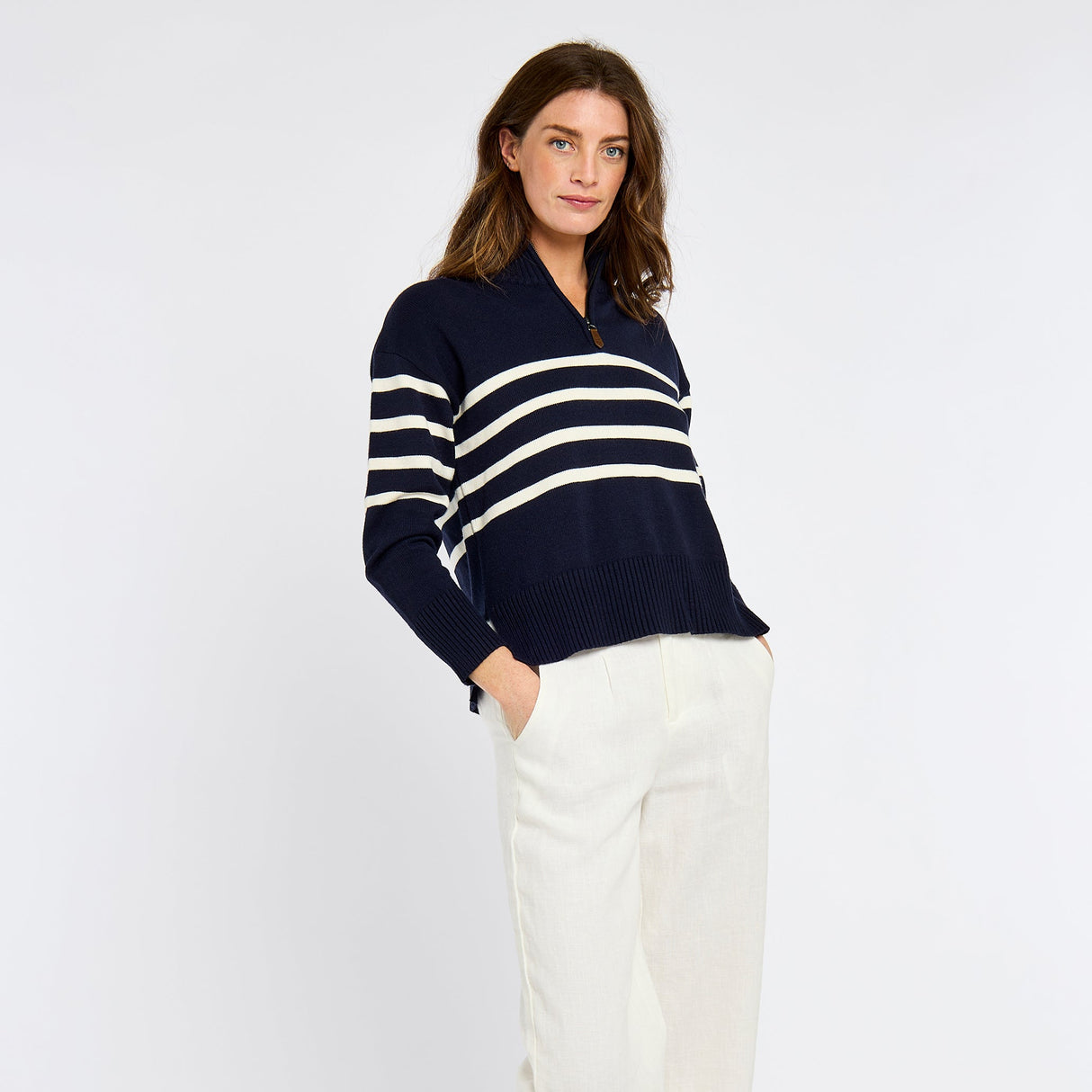 Dubarry Womens Fonthill Knitted Jumper #colour_navy