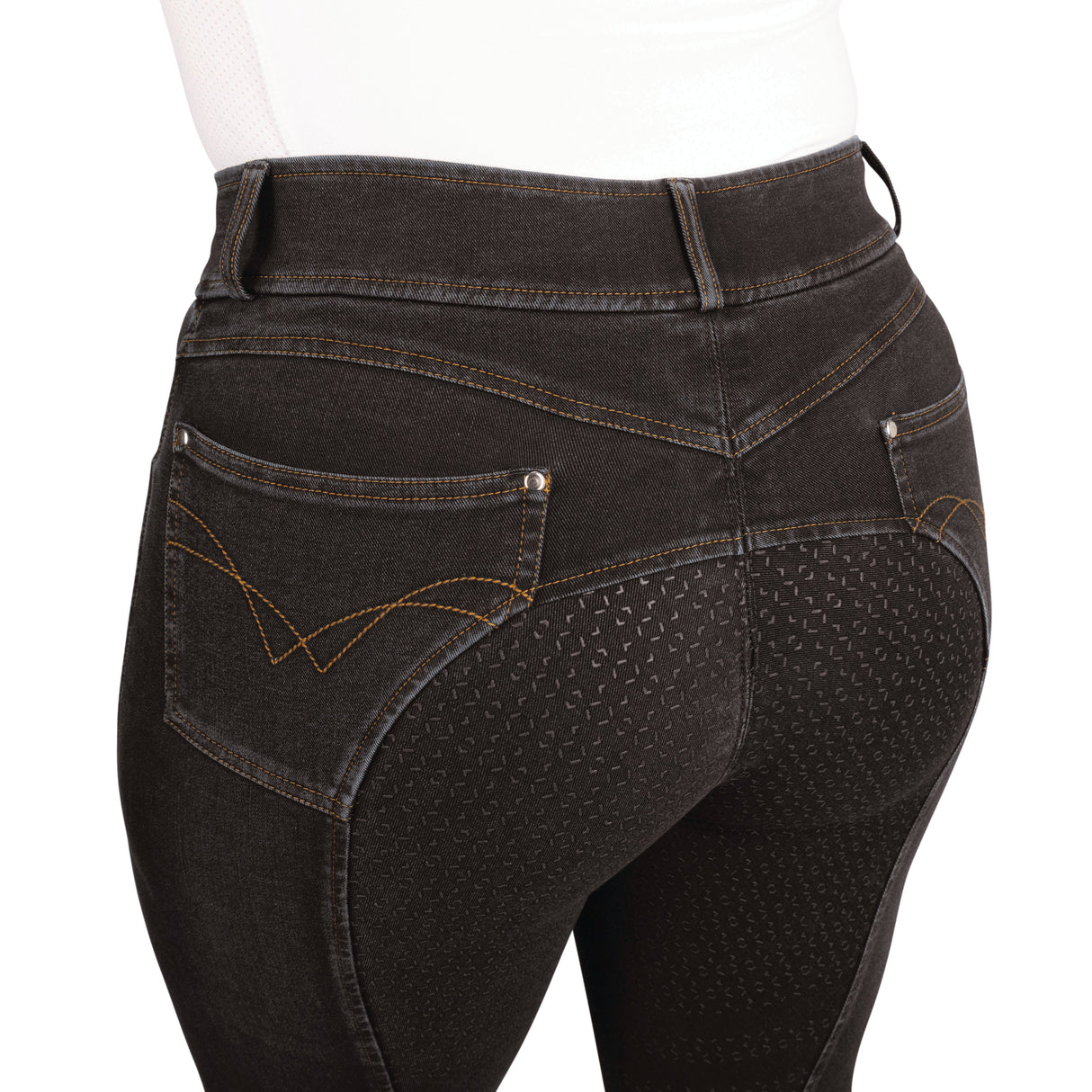 Hy Equestrian Elevate Style Denim Breeches #colour_black