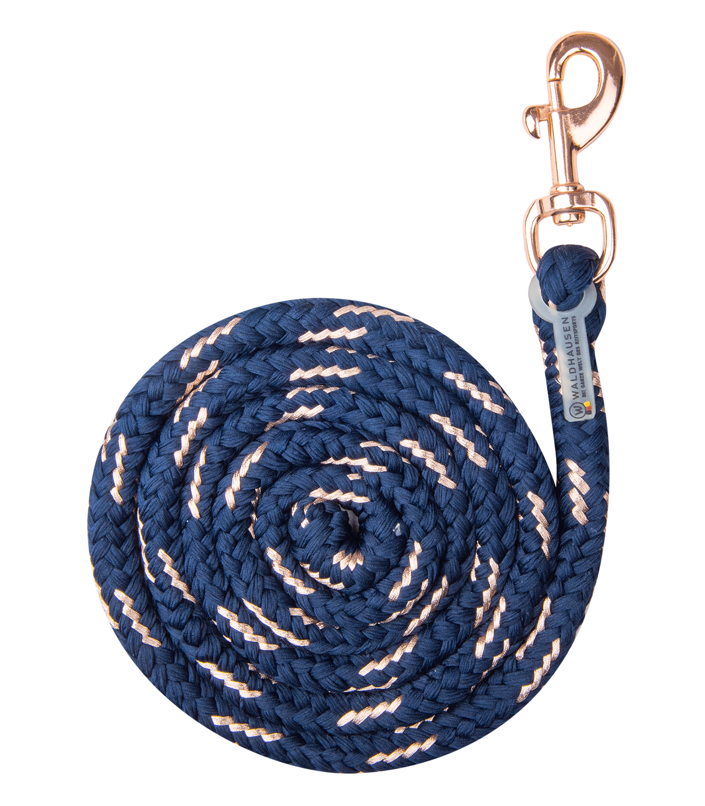 Waldhausen Lurex Rosé Snap Hook Lead Rope #colour_night-blue