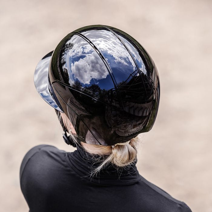SWING H24 Lady Glossy Riding Hat #colour_black-glossy