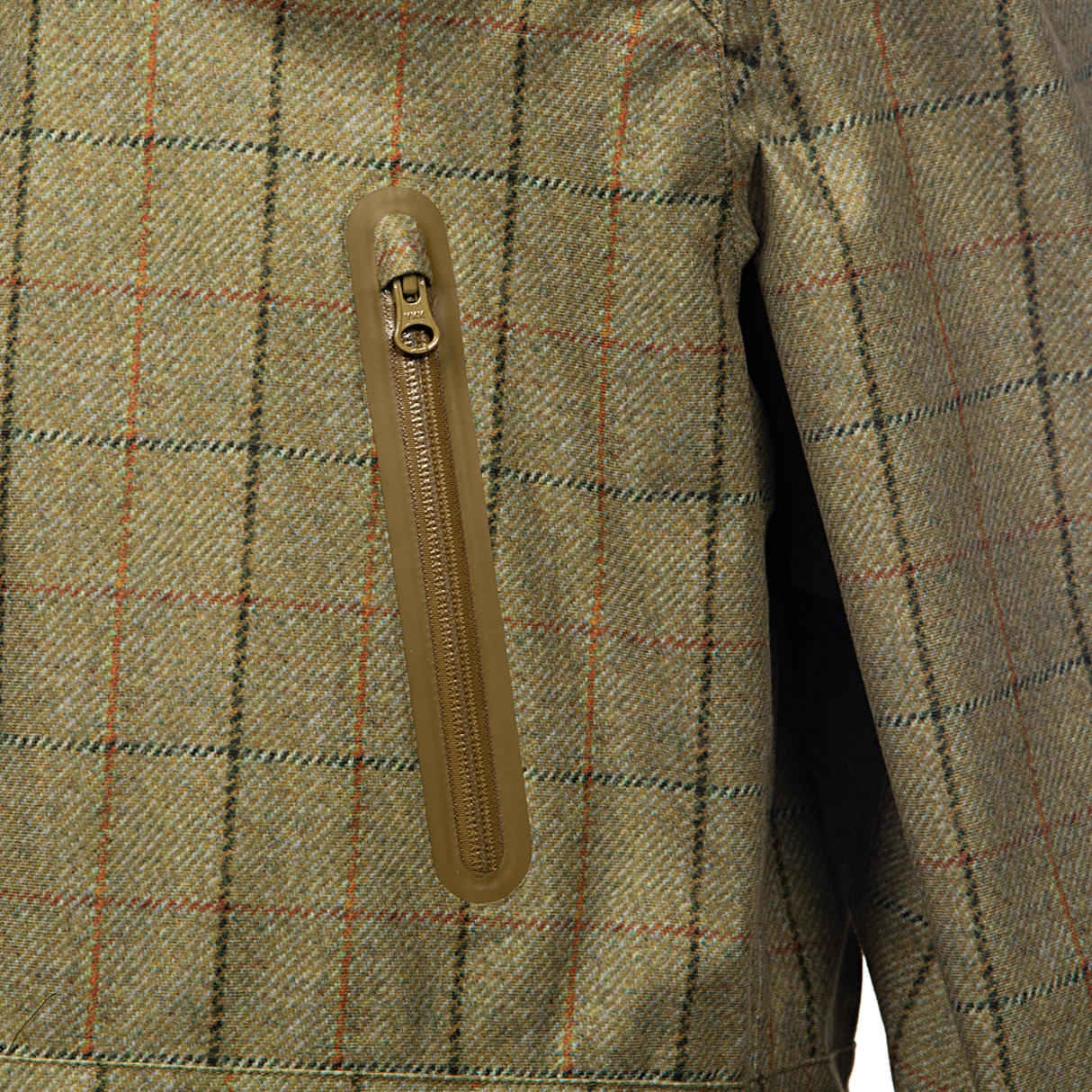 Baleno Moorland Mens Tweed Foldaway Jacket #colour_check-khaki