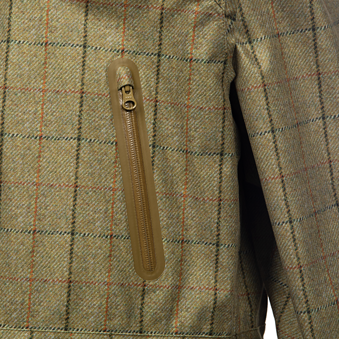 Baleno Moorland Mens Tweed Foldaway Jacket #colour_check-khaki