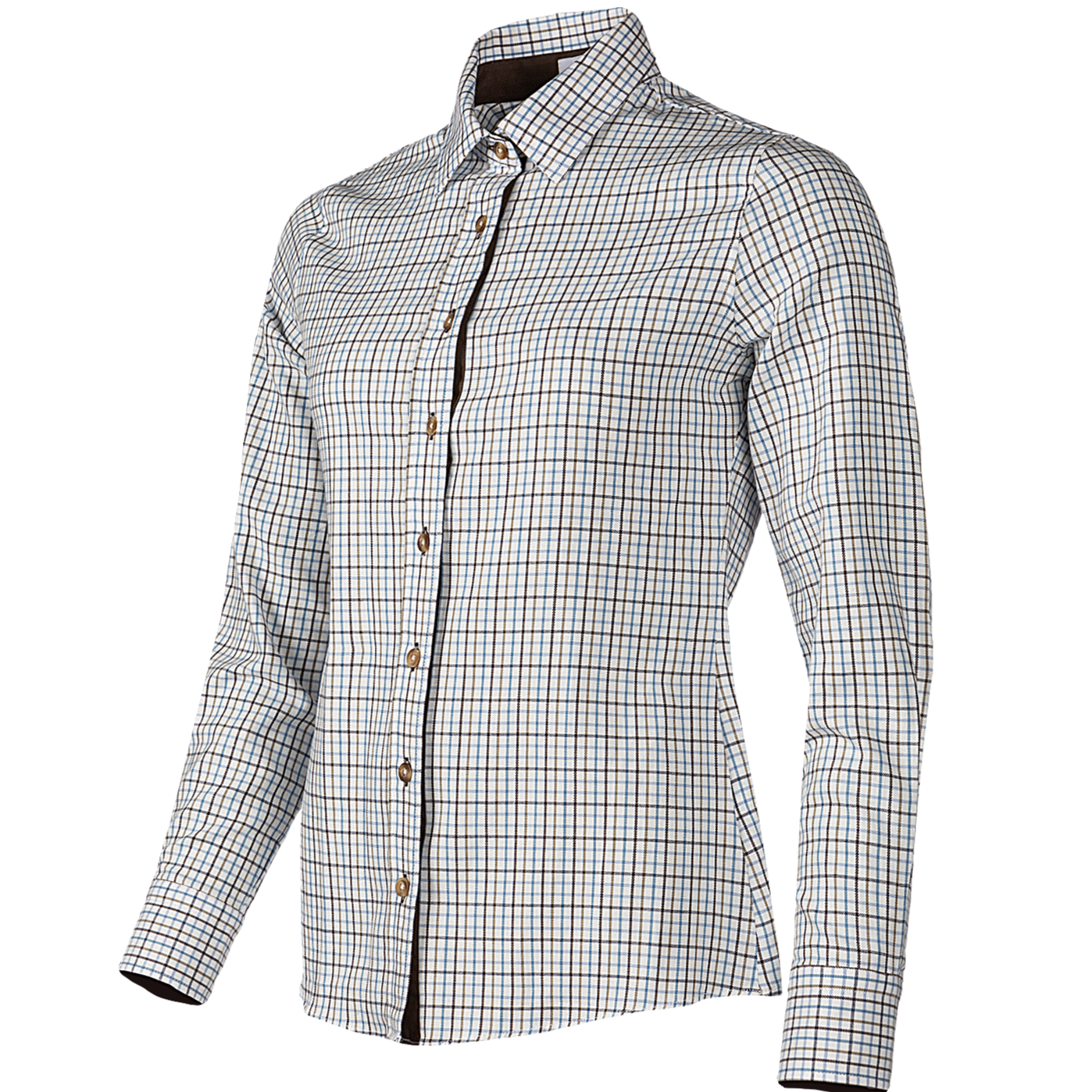 Baleno Nina Ladies Classic Blouse With a Modern Touch #colour_check-sand-blue