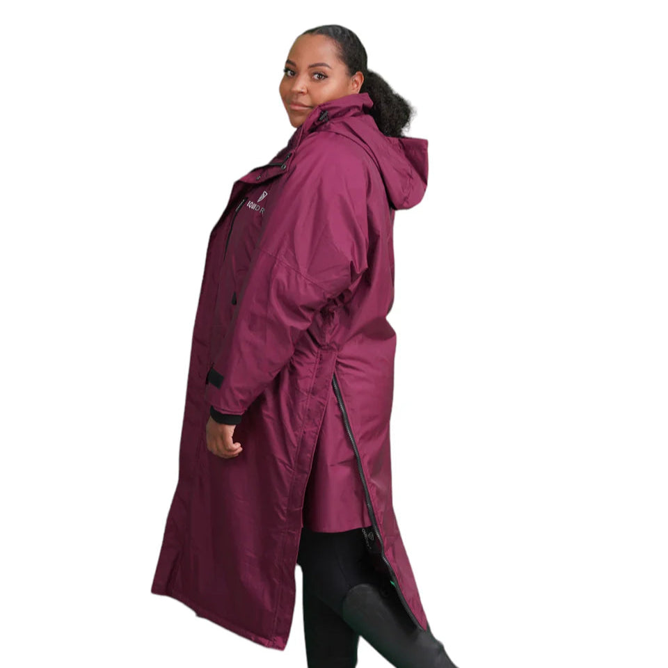 EQUIDRY Women's Thick Fleece Evolution Stowaway Hood #colour_plum-plum