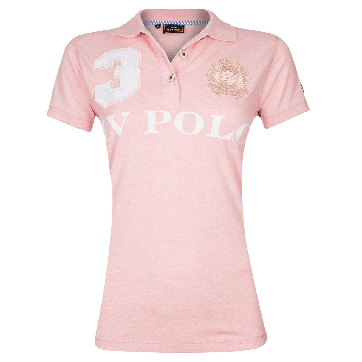HV Polo Favouritas EQ Short Sleeve Polo Shirt - Blush Melange #colour_blush-melange