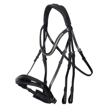 Imperial Riding Fria Weymouth Bridle #colour_black-lack-chrystal