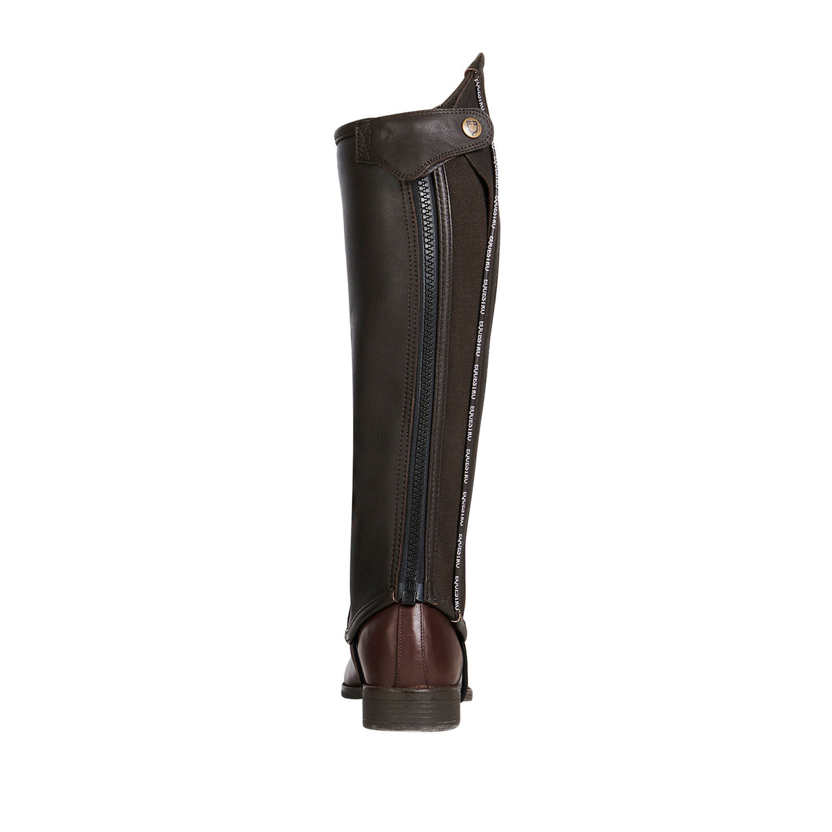 Equestro Unisex Leather Gaiters With Contrasting Profile #colour_brown