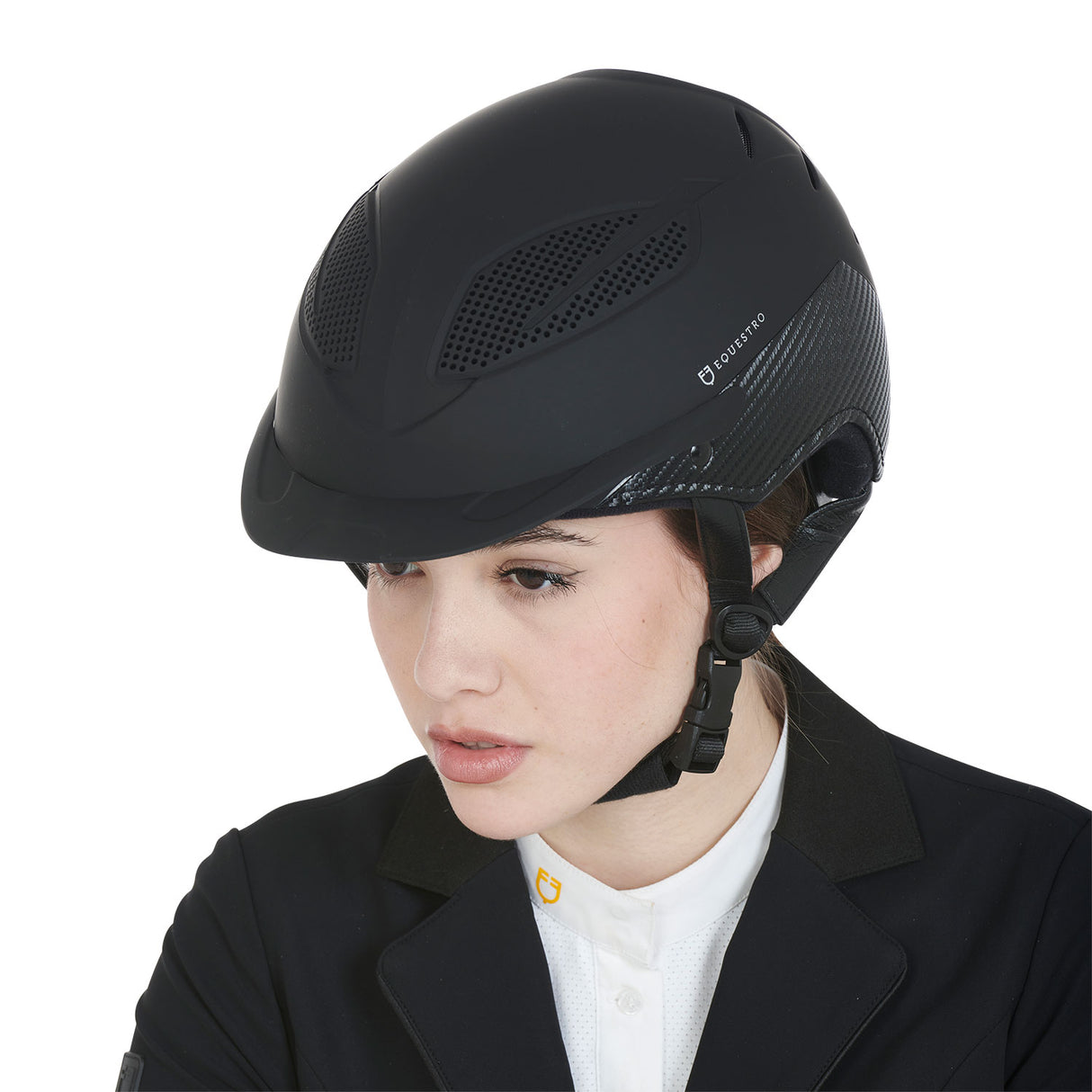Equestro Ultra Light Helmet In Durable Plastic #colour_black