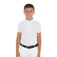 Equestro Boys' Slim Fit Competition Polo Shirt With Four Buttons #colour_white