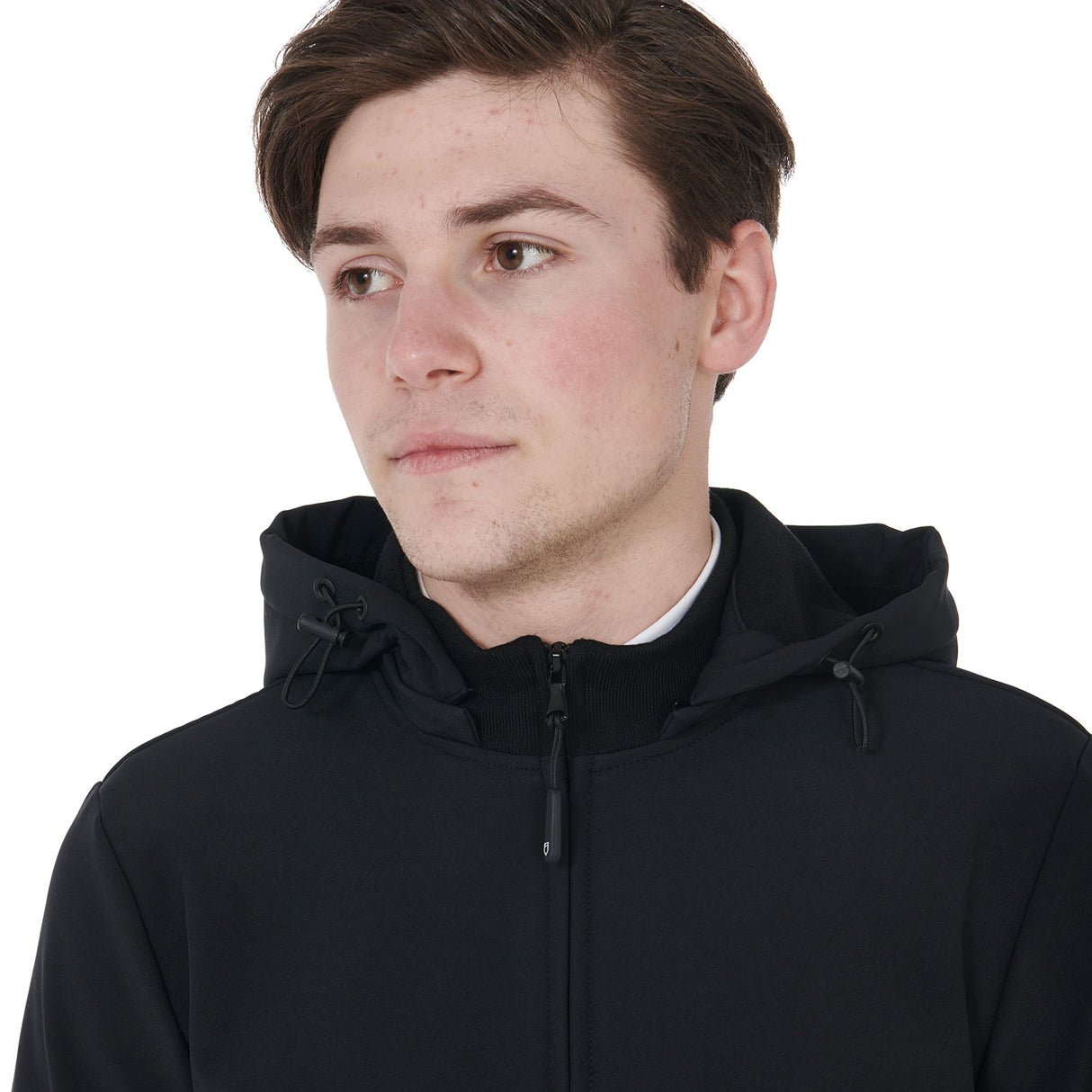 Equestro Men's Slim Fit Softshell Jacket With Internal Fleece #colour_black