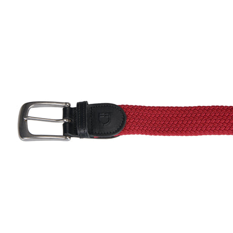 Equestro Elasticized Belt Crossed Pattern #colour_burgundy