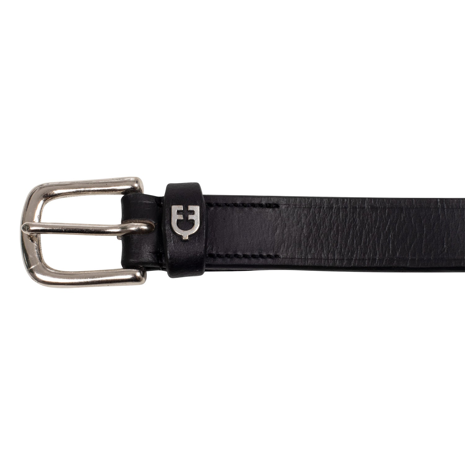 Equestro English Belt With Contrasting Embroidery #colour_black