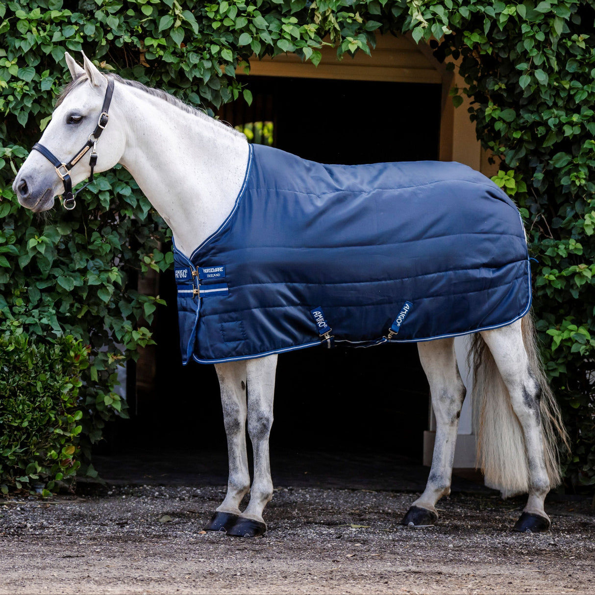 Horseware Ireland Amigo Ripstop Insulator 350g Stable Rug #colour_navy-titanium-grey