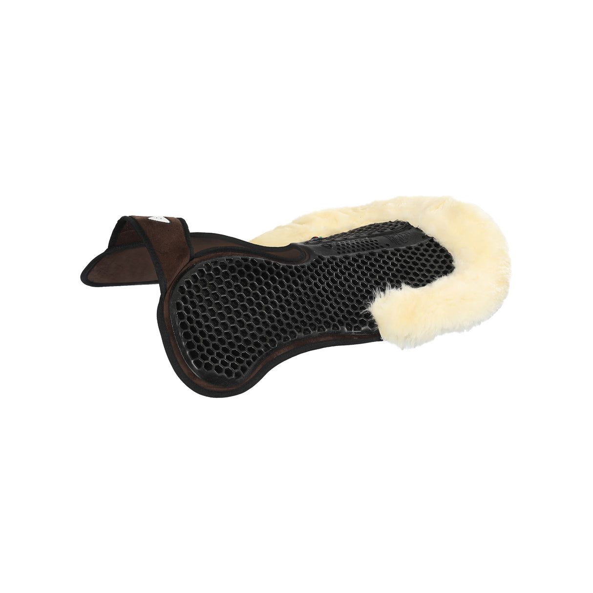 Acavallo Pad SP WFS Suede Rear Sheepskin Hexagonal Gel Flat #colour_brown-natural