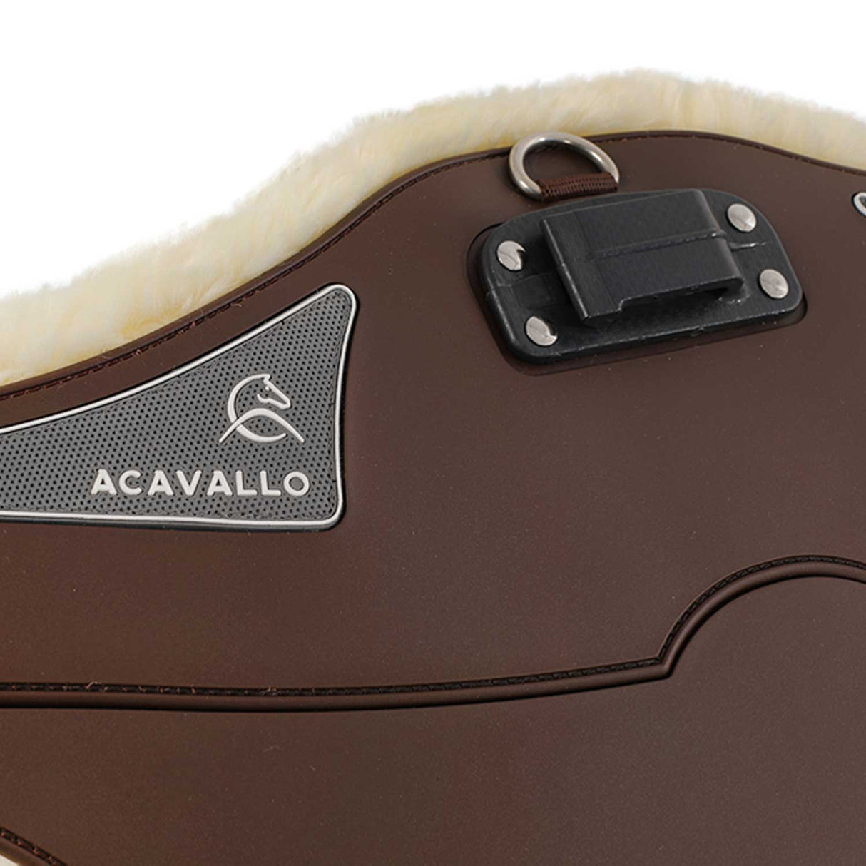 Acavallo Jumping Stud Guard Girth Classic Gel Pvc Detachable Faux Sheepskin #colour_brown