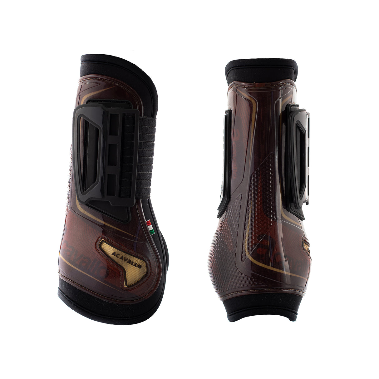 Acavallo Opera Gel Tendon Boots E-Click Fastening #colour_brown
