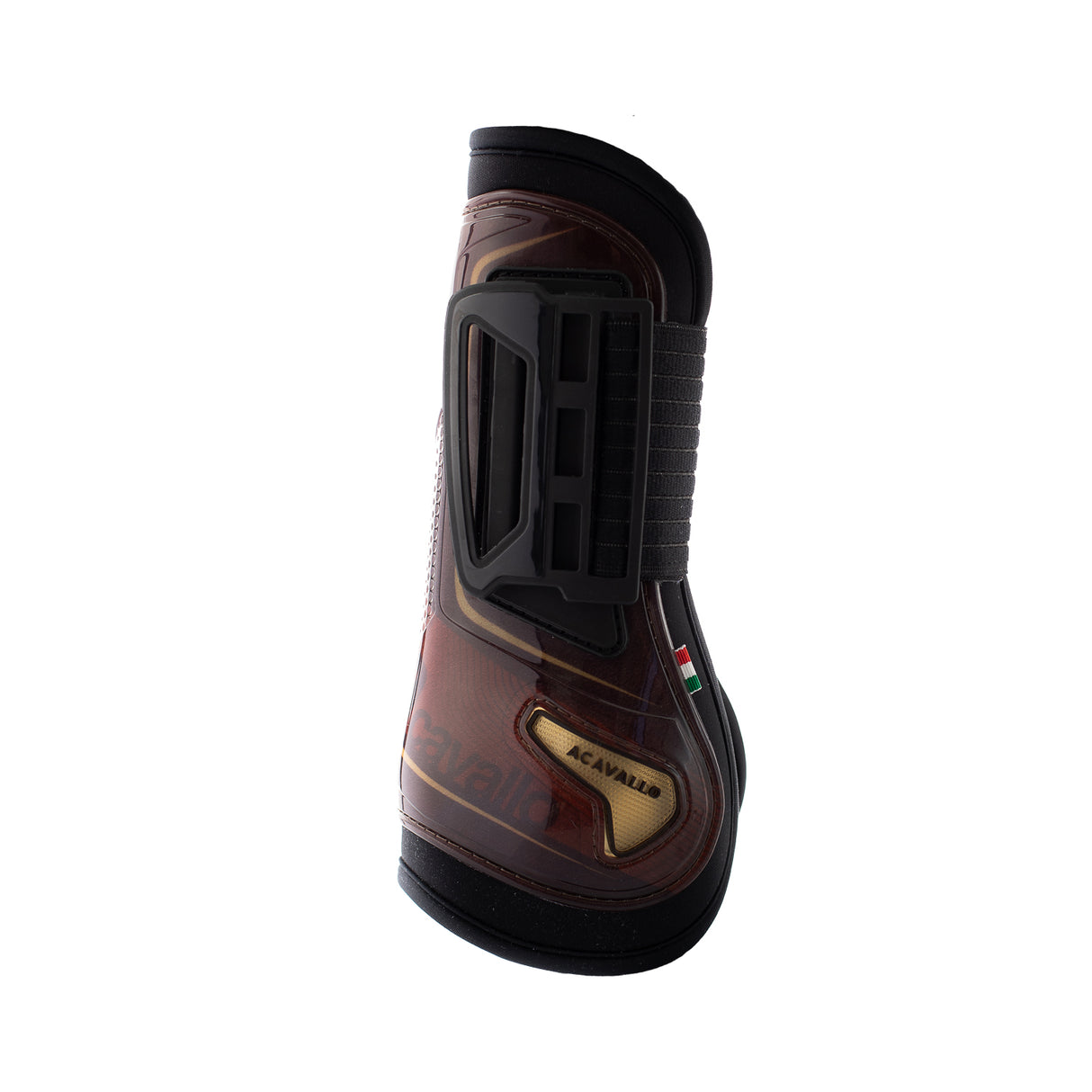 Acavallo Opera Gel Tendon Boots E-Click Fastening #colour_brown