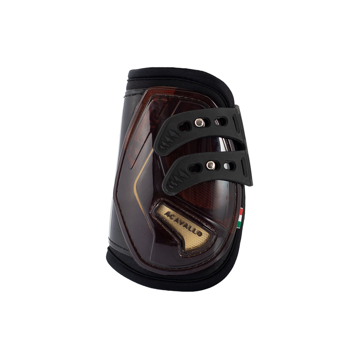 Acavallo Opera Fetlock Boots Elastic And Button Fastening #colour_brown