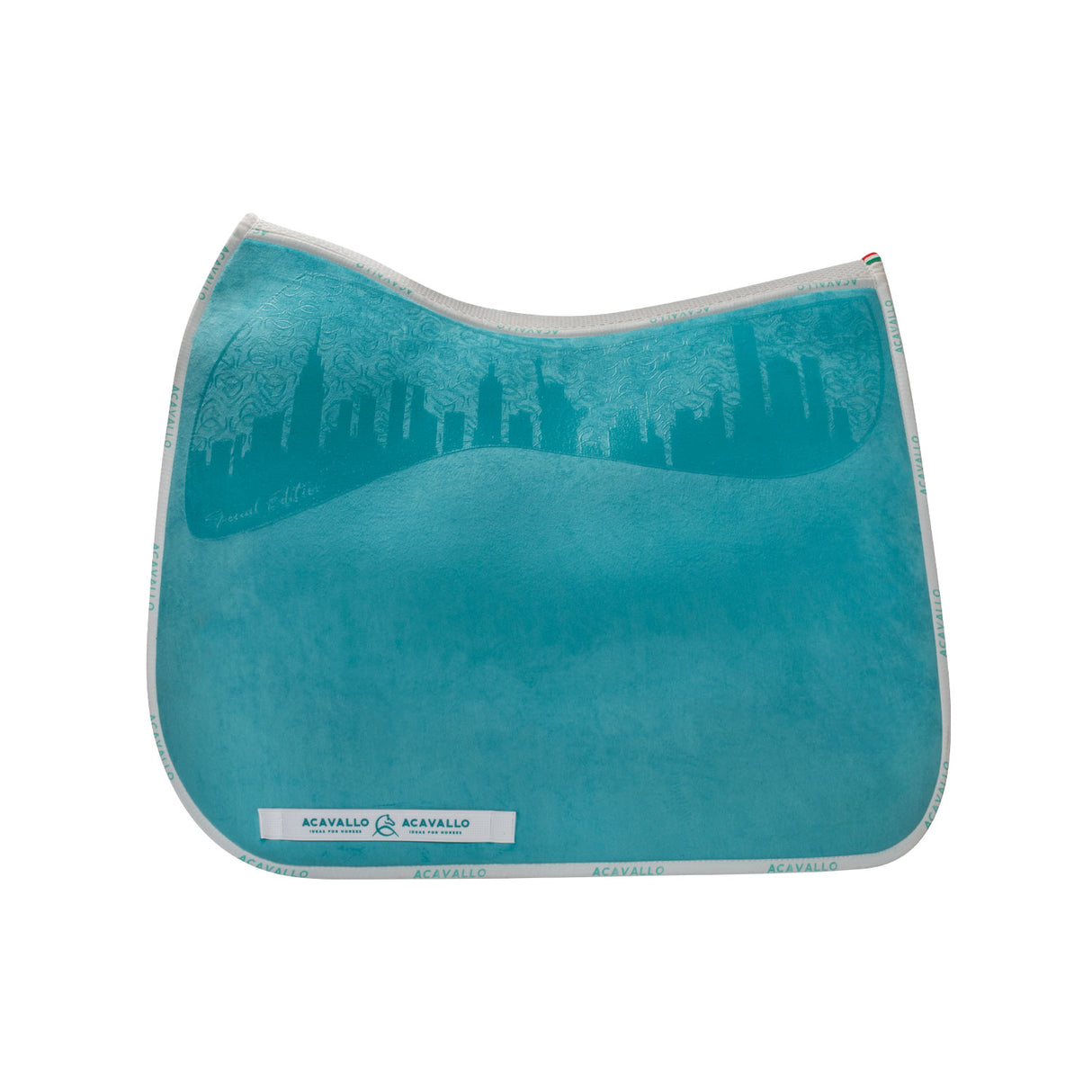 Acavallo Special Edition Saddle Pad DS CW-3Ds Louvre & Bamboo Silicone Grip #colour_blue