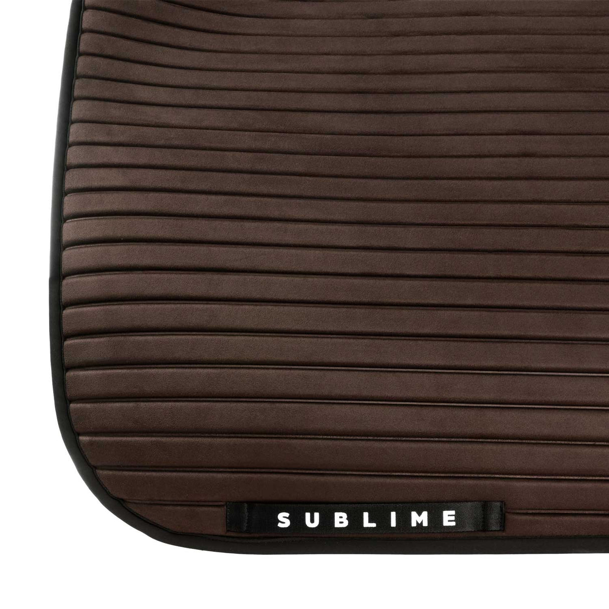 Acavallo Stripe Suede Dressage Saddle Pad W/Square Back Corner #colour_brown
