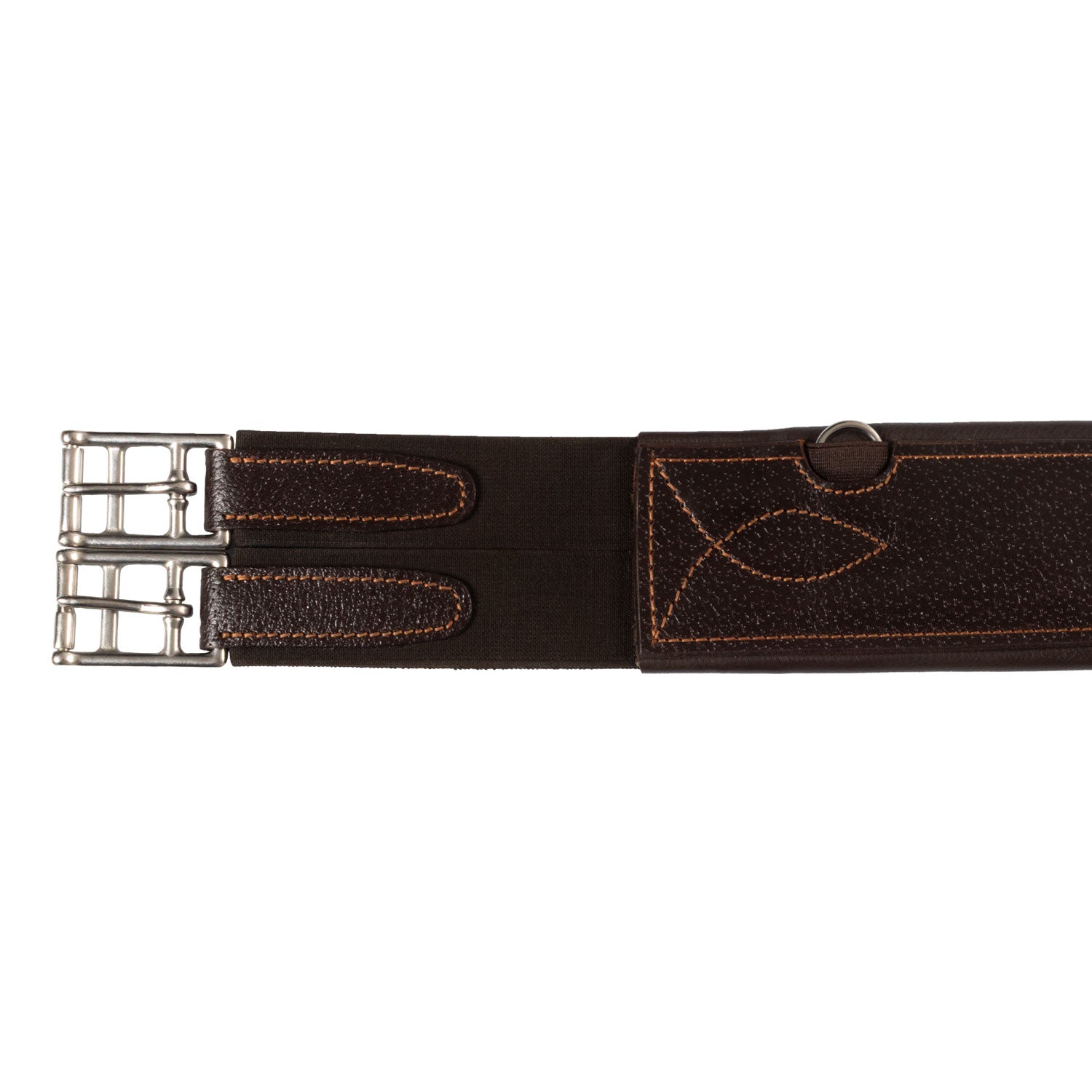 Acavallo Leather Shaped Girth Buffalo Leather #colour_brown