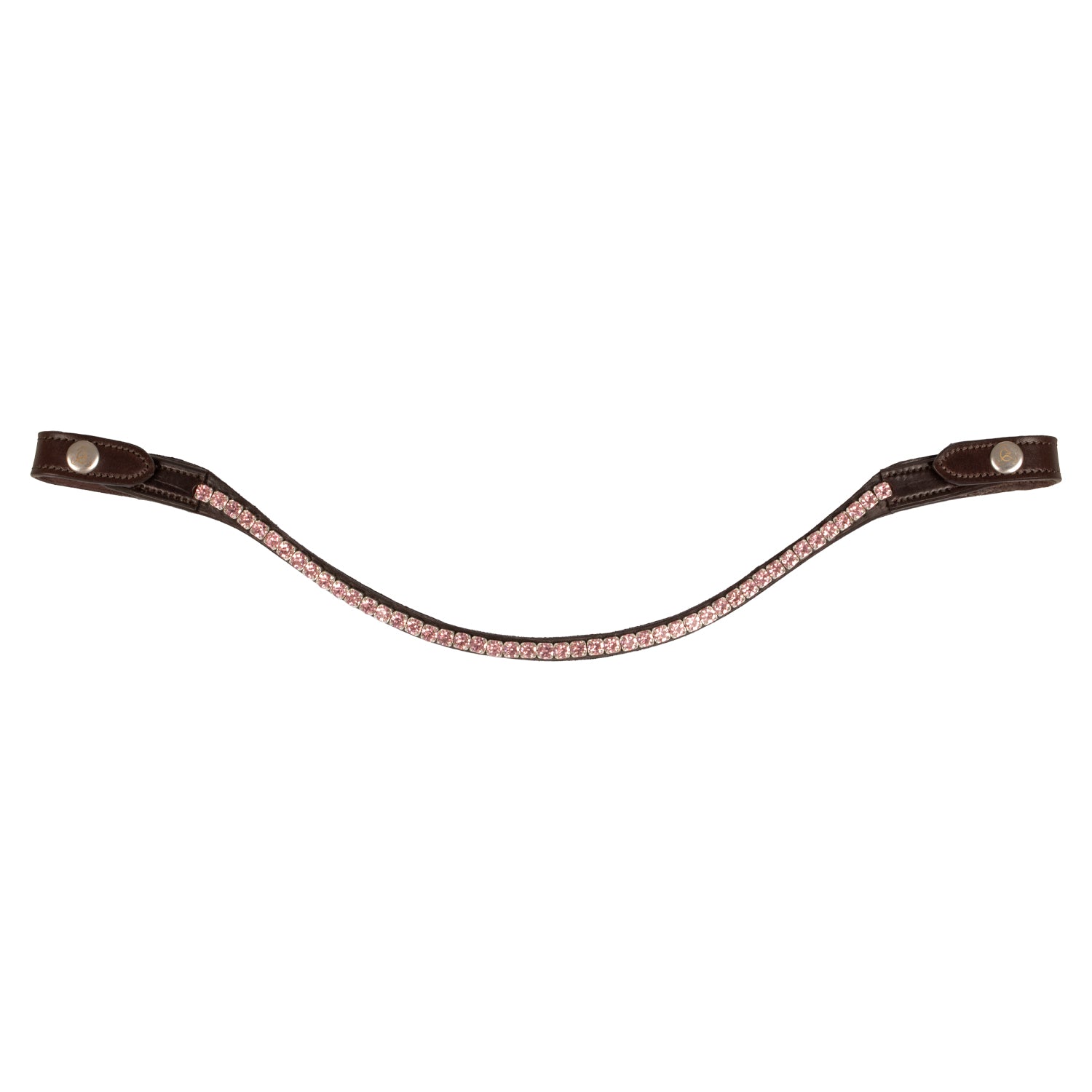 Acavallo Browband Calfskin & Round Crystals #colour_brown-pink