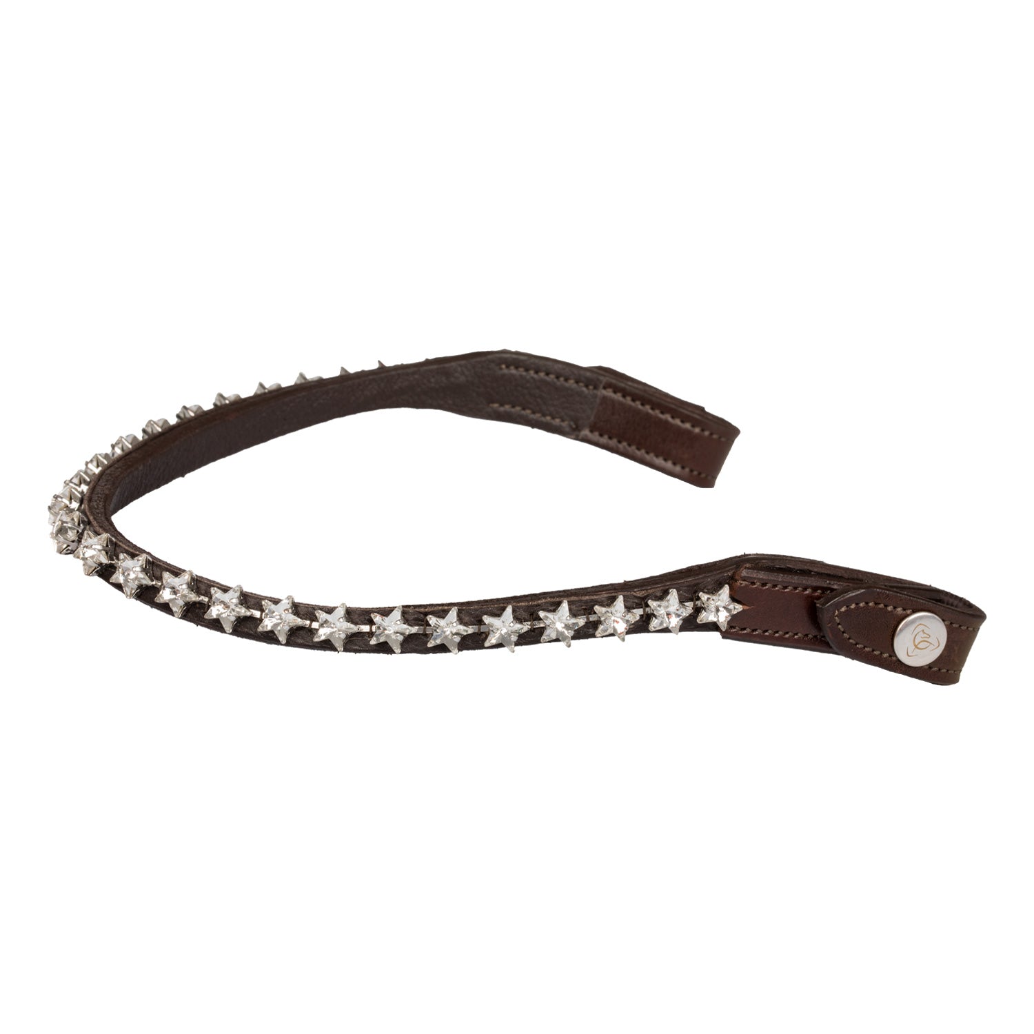 Acavallo Browband Calfskin & Starry Crystals #colour_brown-transparent