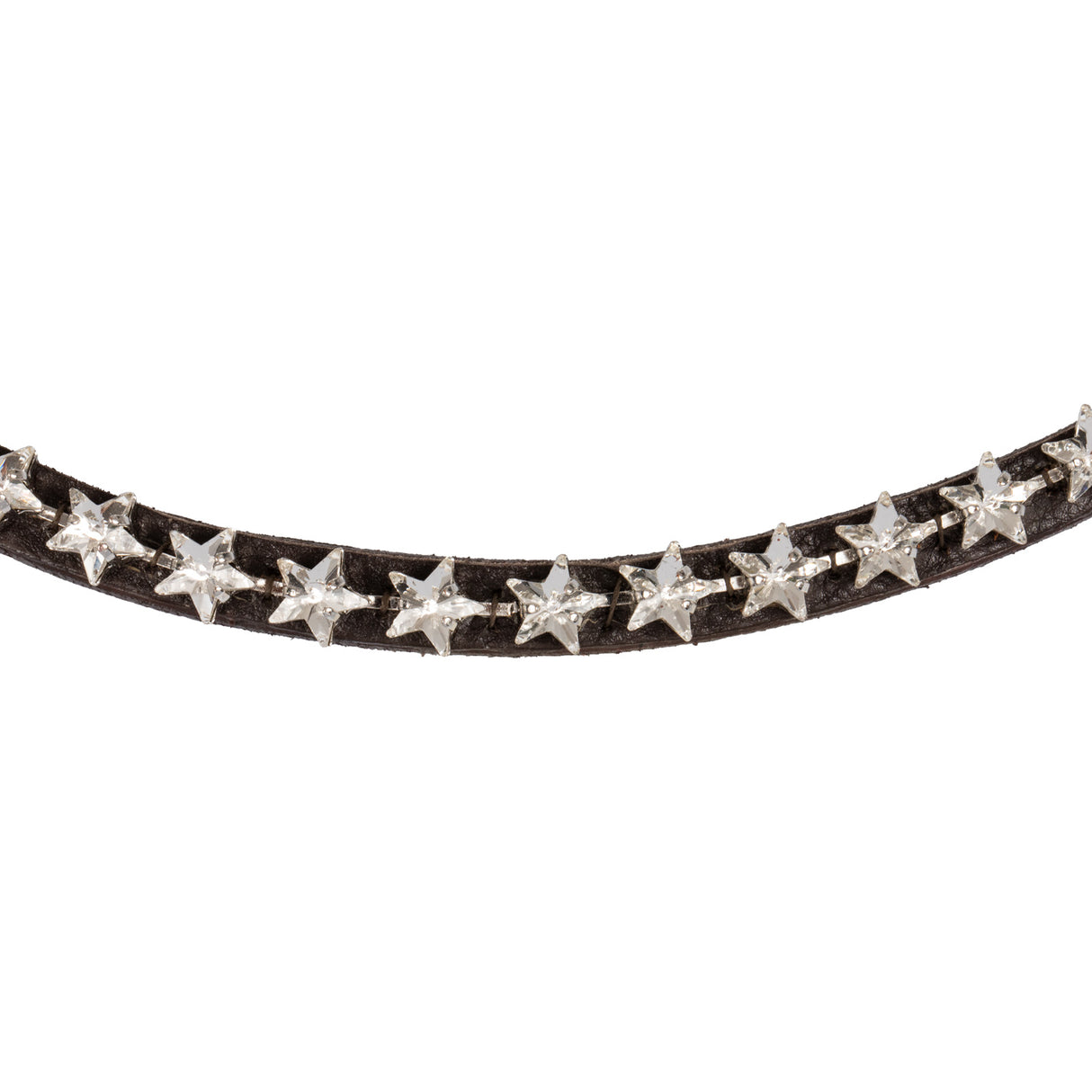 Acavallo Browband Calfskin & Starry Crystals #colour_brown-transparent
