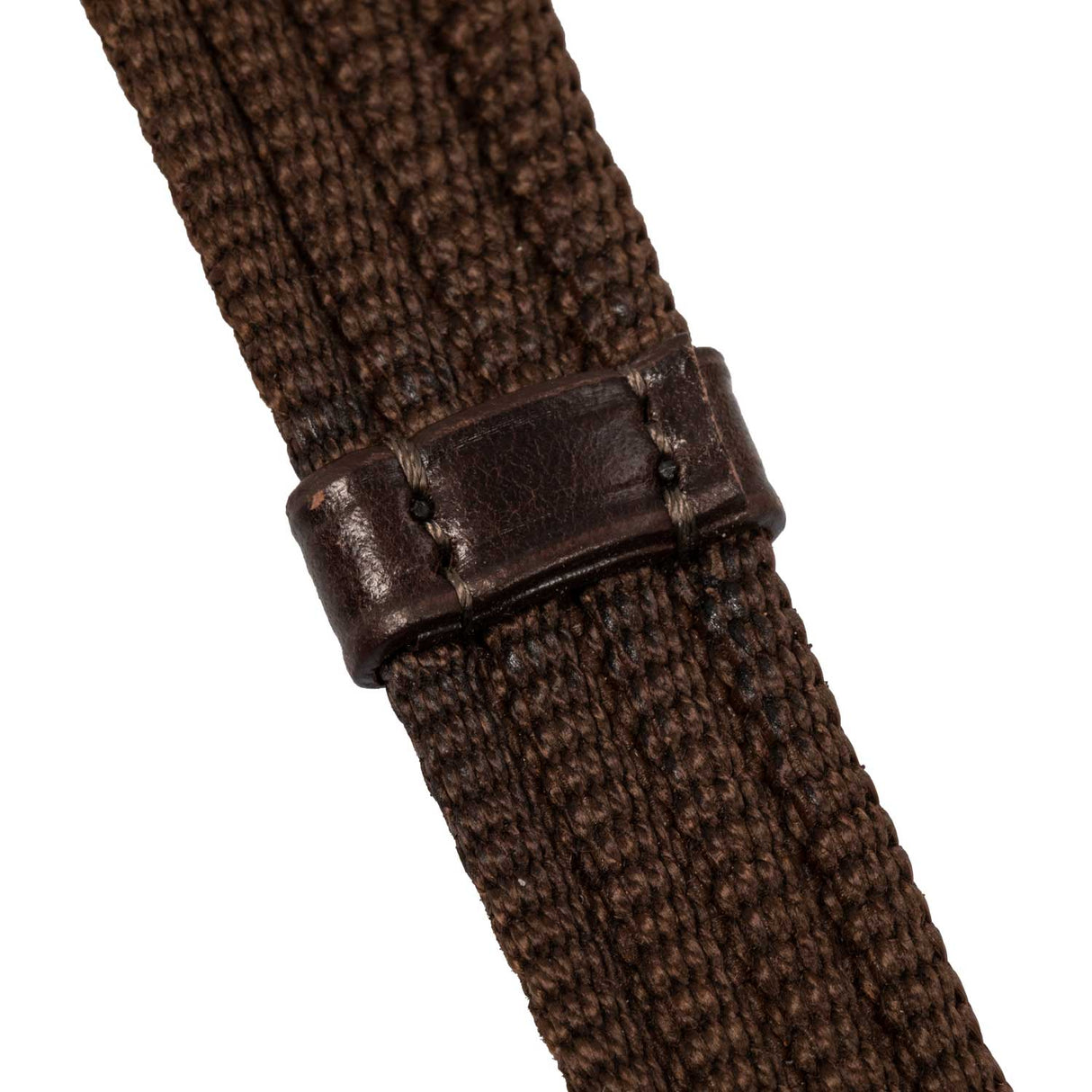 Acavallo Nylon Reins Leather Loops #colour_brown
