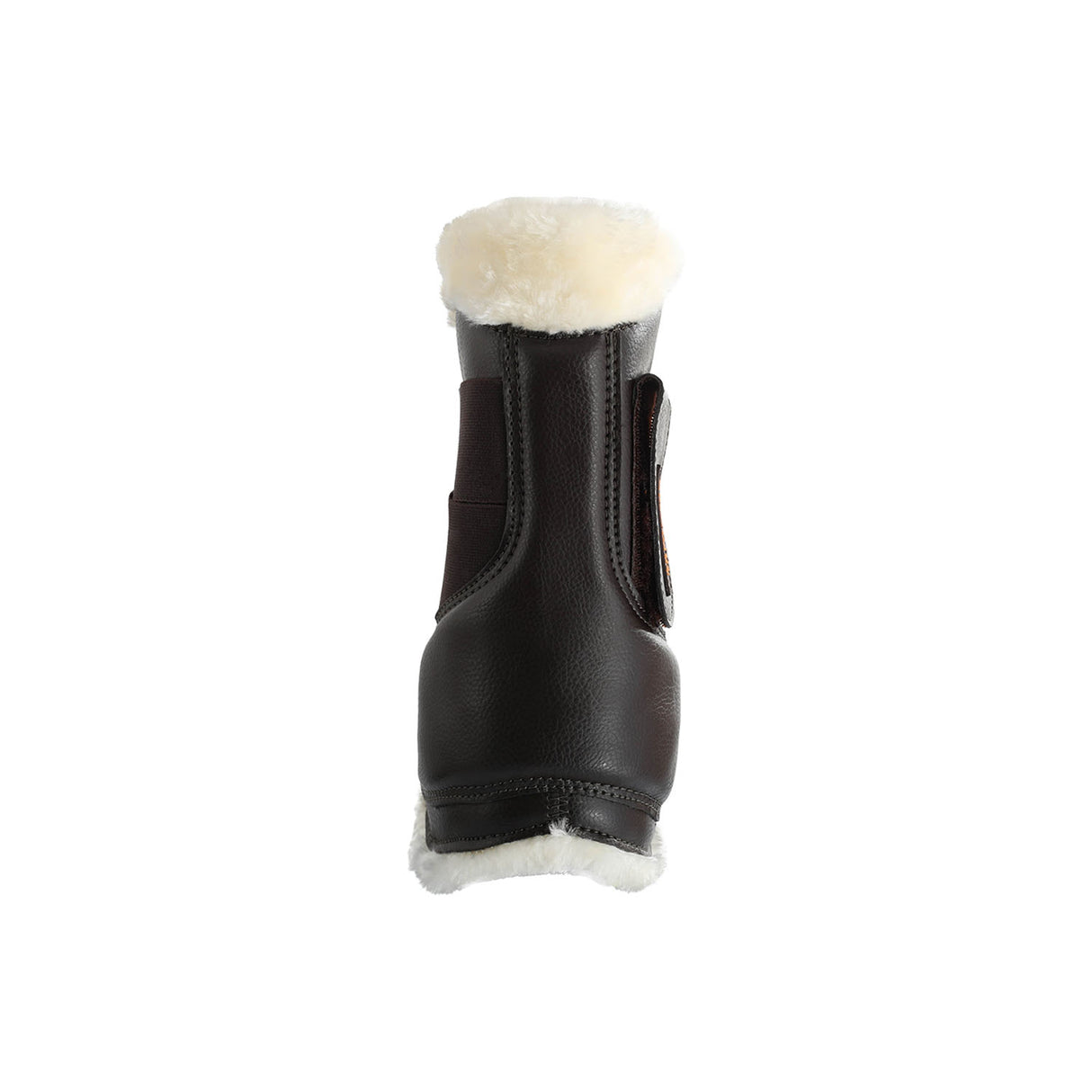 Acavallo Jumping Tendon Boots Faux Sheepskin & Hook-And-Loop Closure #colour_brown
