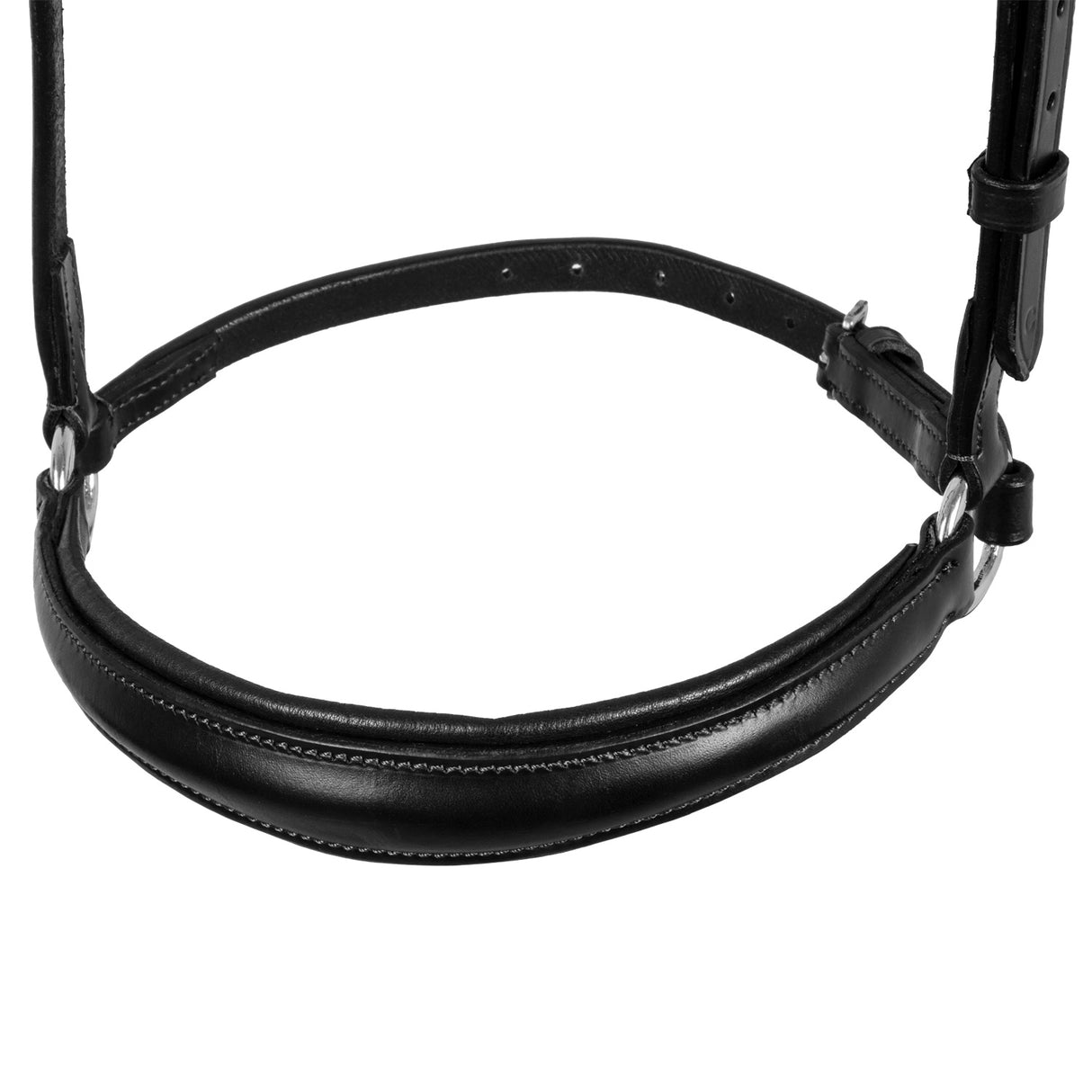 Equestro Leather German Style Noseband Bridle #colour_black