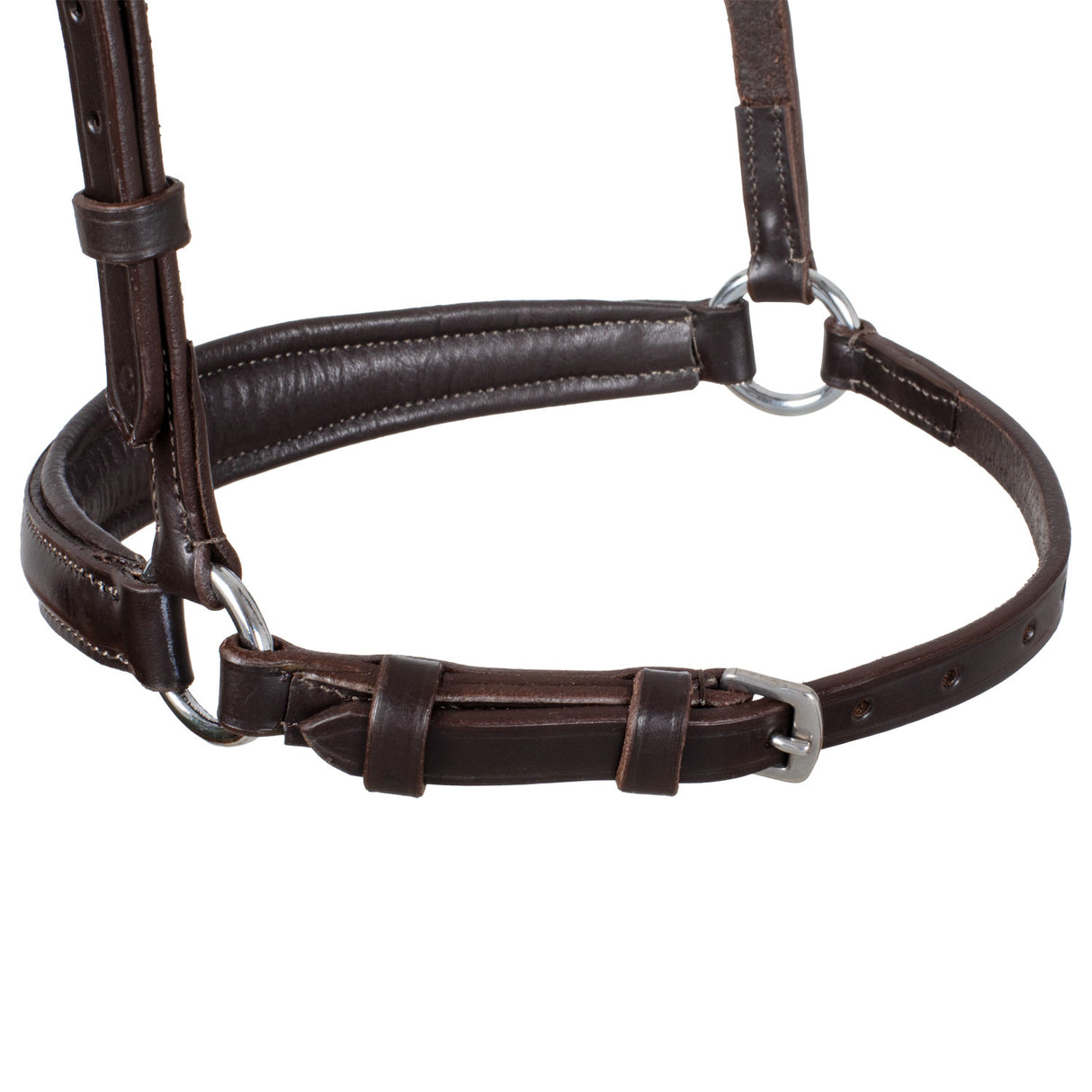 Equestro Leather German Style Noseband Bridle #colour_brown
