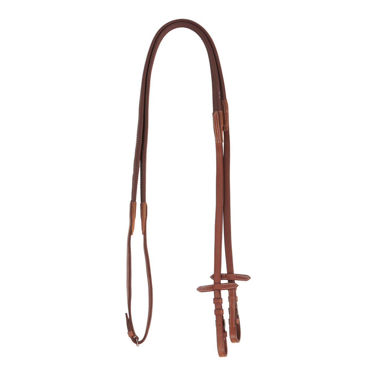 Equestro Leather English Bridle With Embroideries #colour_cognac