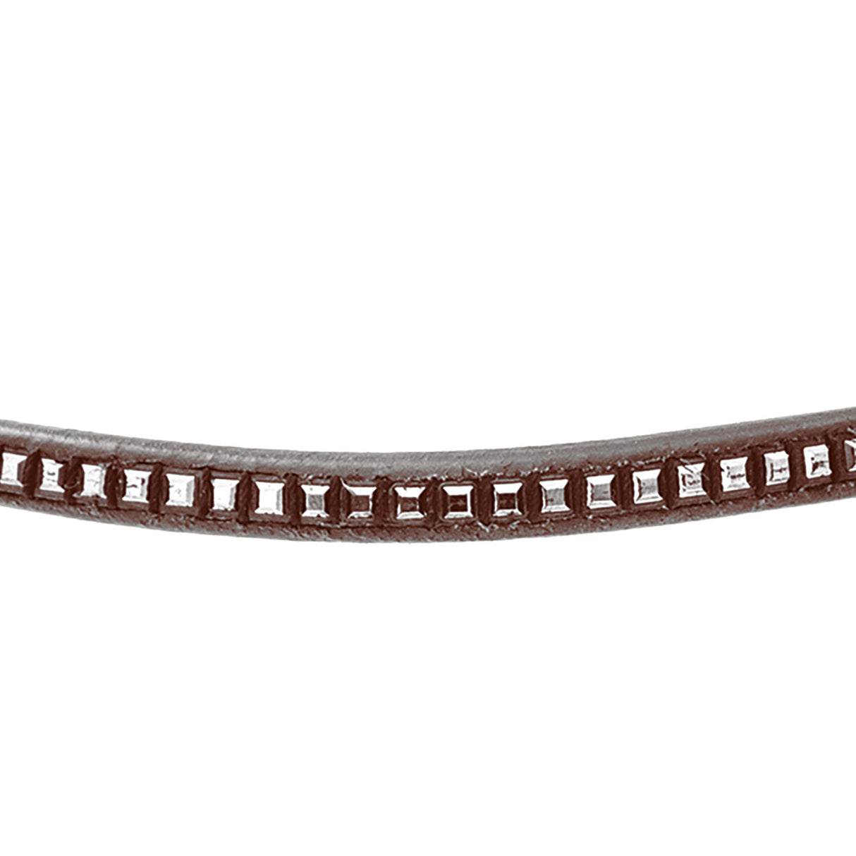 Equestro Leather Browband With Silver Clincher #colour_brown