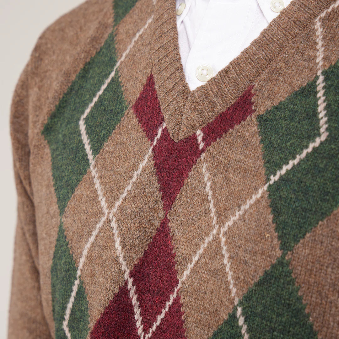 Toggi Men's Cove V Neck Argyle Jumper