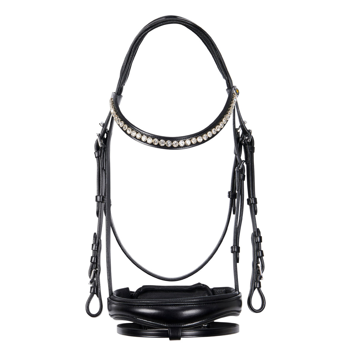 Equestro English Leather Bridle With Glitter New #colour_black
