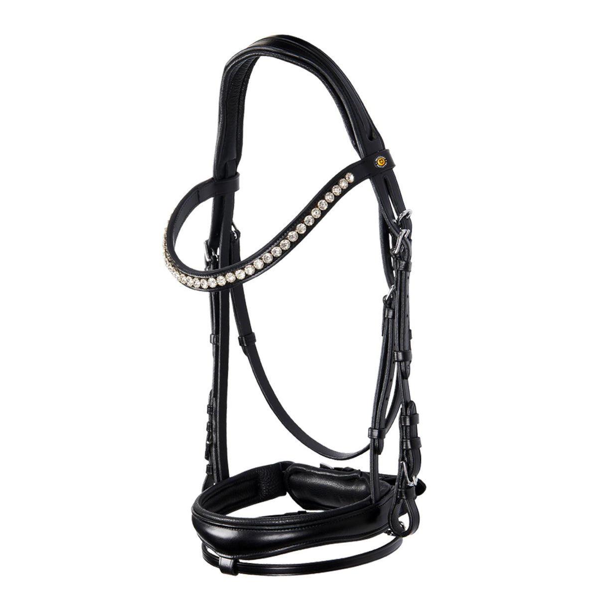 Equestro English Leather Bridle With Glitter New #colour_black