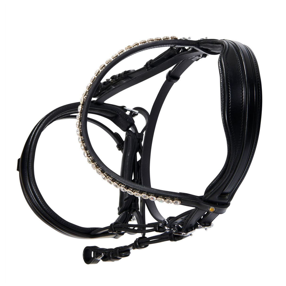 Equestro English Leather Bridle With Glitter New #colour_black